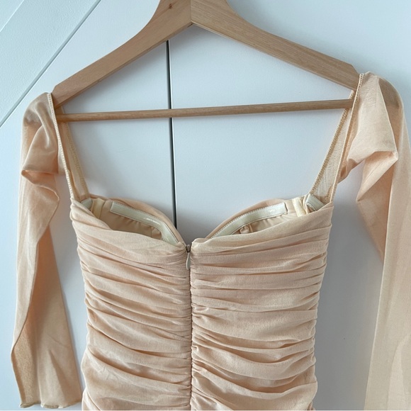 CAMILA COELHO | Lillian Midi Dress Pastel Peach (Nude) Size XS - Picture 5 of 7